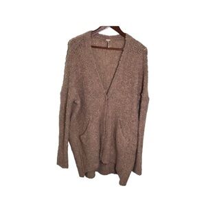 Free People Boucle Cardi Sweater in Pink Size X-Small.